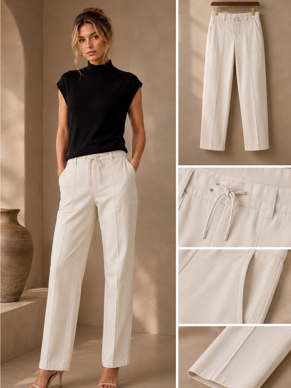 NWT Banana Republic Tapered Chino Drawstring Pants